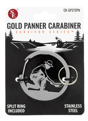 Stainless Steel Gold Panning Carabiner With Split Ring