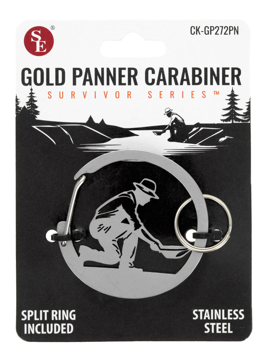 Stainless Steel Gold Panning Carabiner With Split Ring