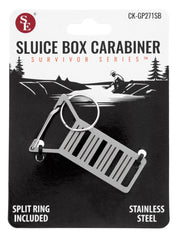 Stainless Steel Sluice Box Carabiner With Split Ring