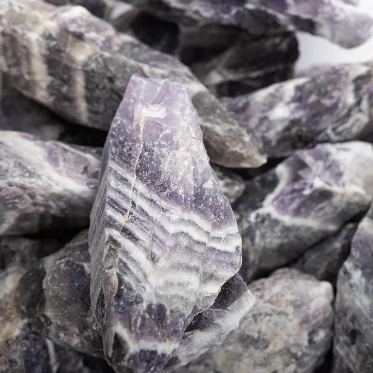 Chevron Banded Amethyst - Tumbling Rough