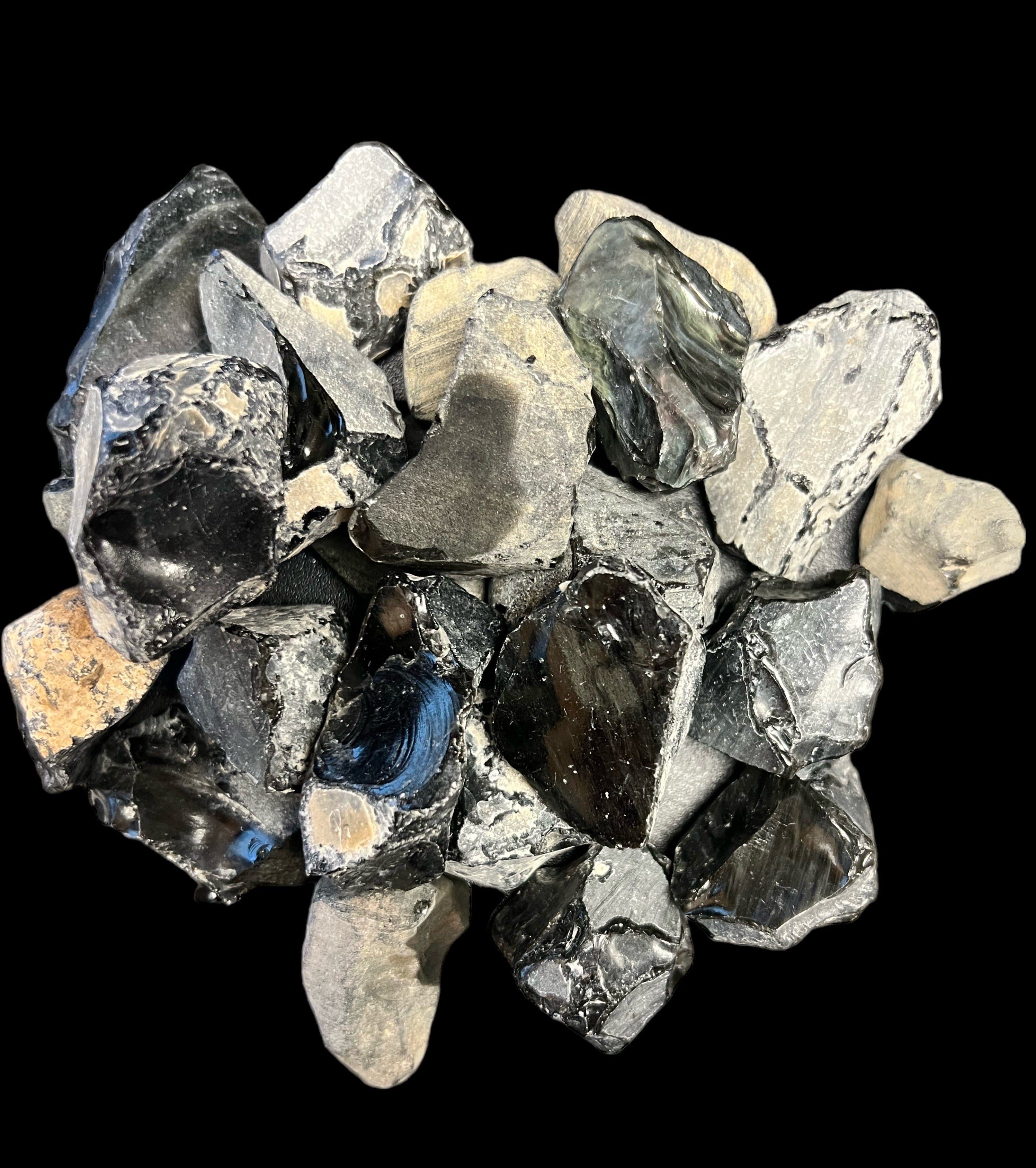 Velvet And Strong Rainbow Obsidian - Tumbling Rough