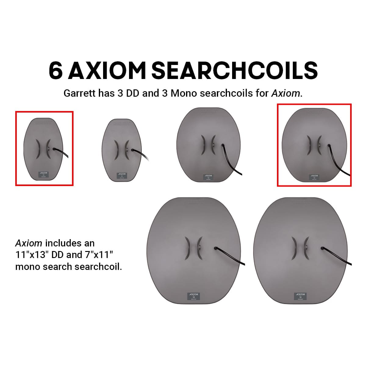 Garrett Axiom Gold Metal Detector With 13"X11" DD 11"X7" Mono Coil And Wireless Headphones | 1142720