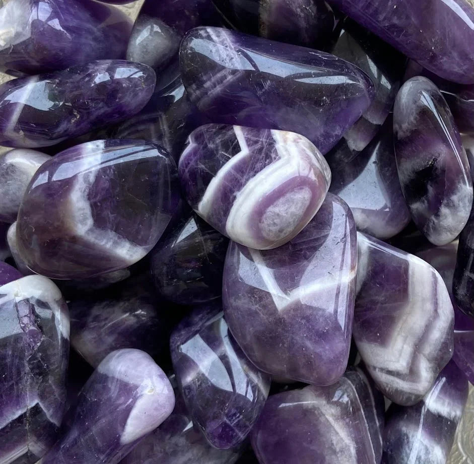 Chevron Banded Amethyst - Tumbling Rough
