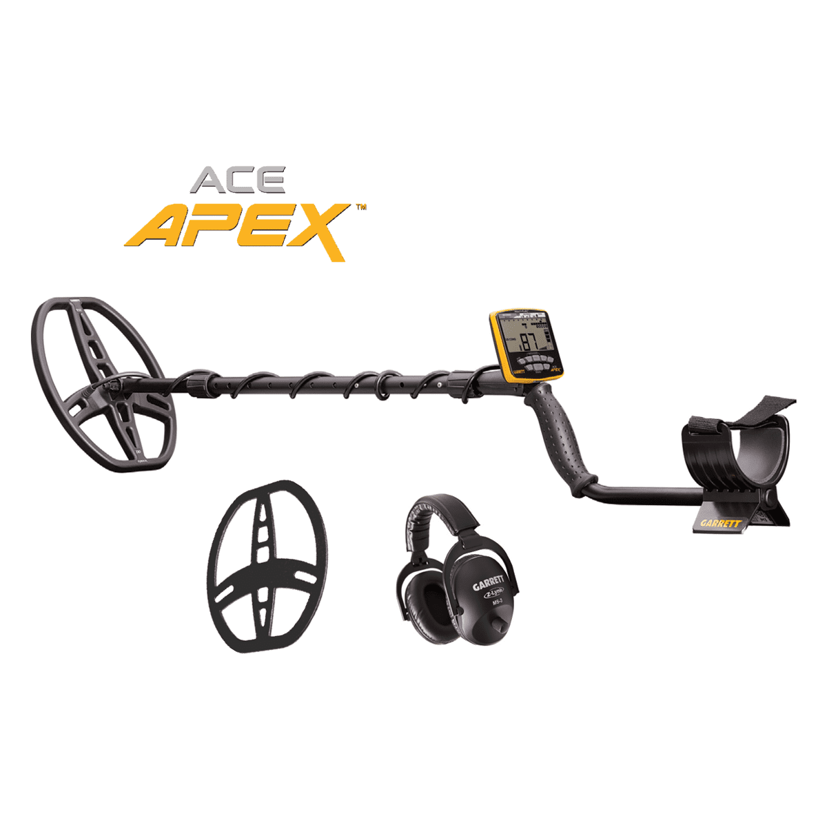 Garrett Ace Apex Metal Detector With Raider 8.5"X11" Coil and MS-3 Wireless Headphones | 1142365